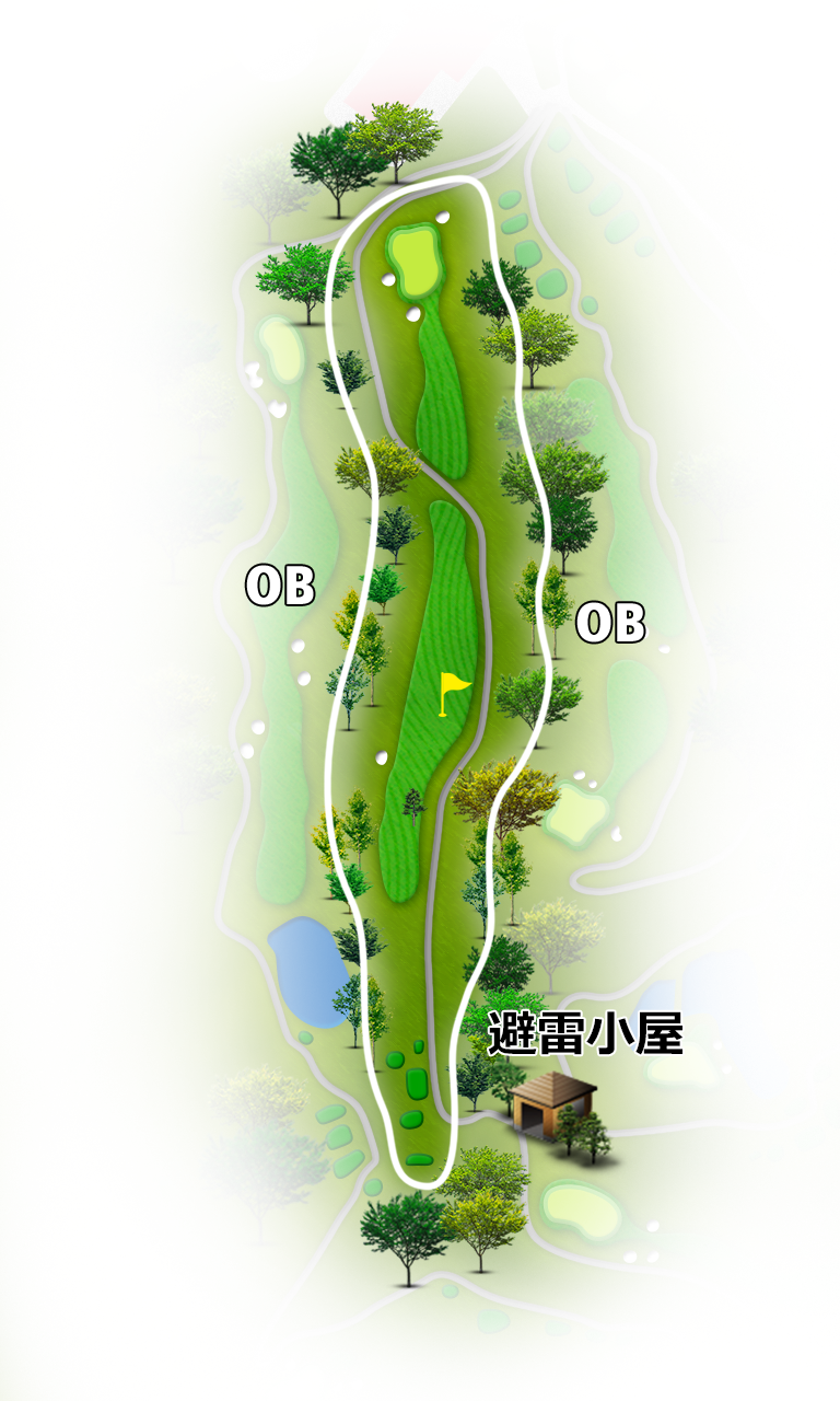 奈良名阪ゴルフクラブ 東9番ホール コース図