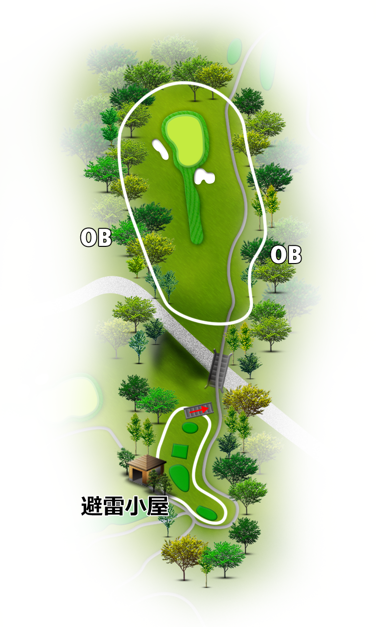 奈良名阪ゴルフクラブ 南2番ホール コース図