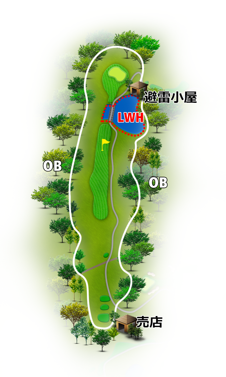 奈良名阪ゴルフクラブ 南6番ホール コース図