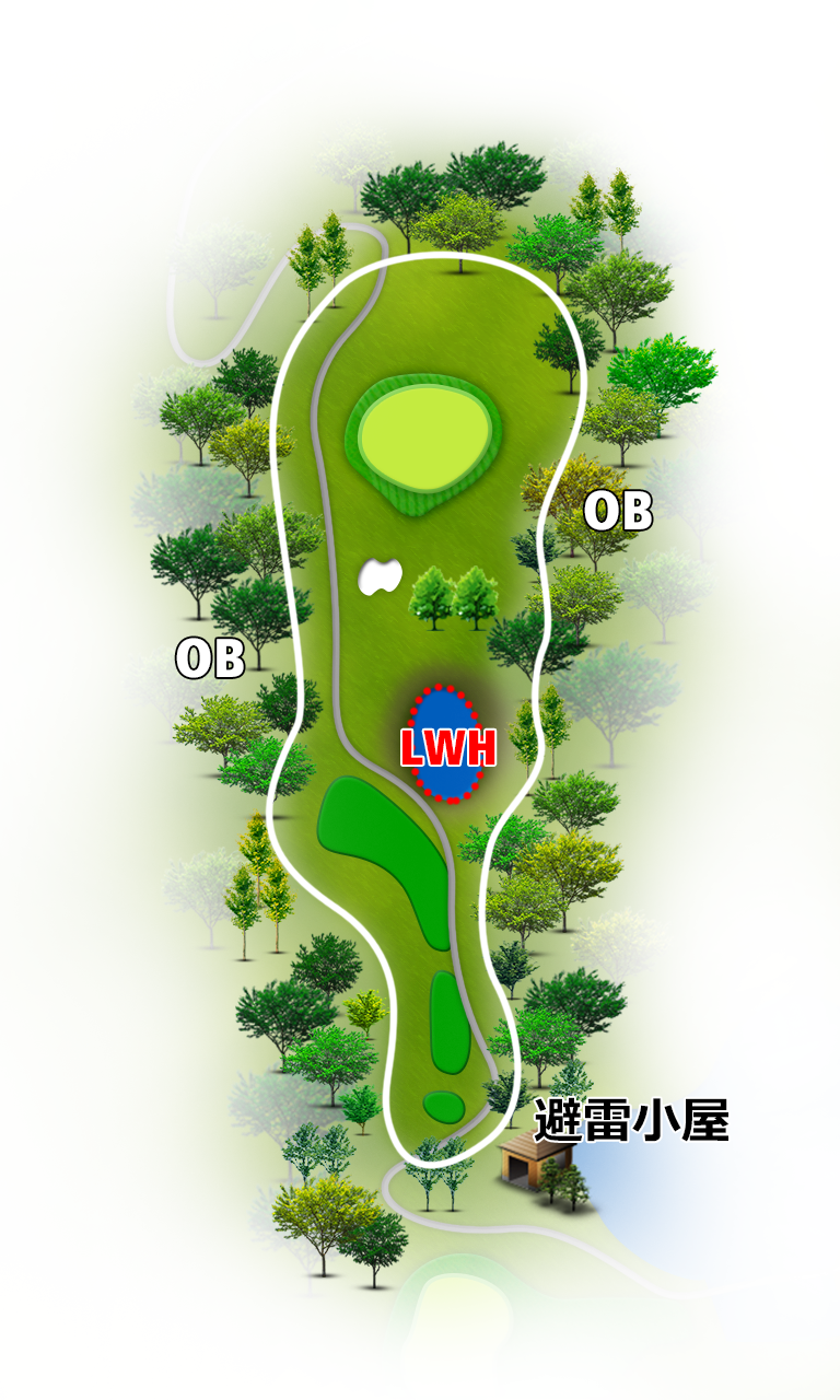 奈良名阪ゴルフクラブ 南7番ホール コース図