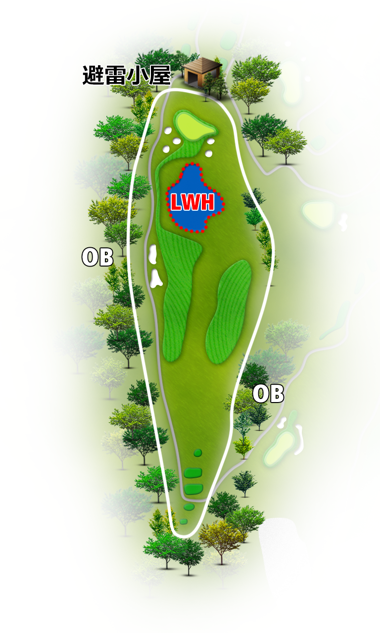 奈良名阪ゴルフクラブ 西3番ホール コース図
