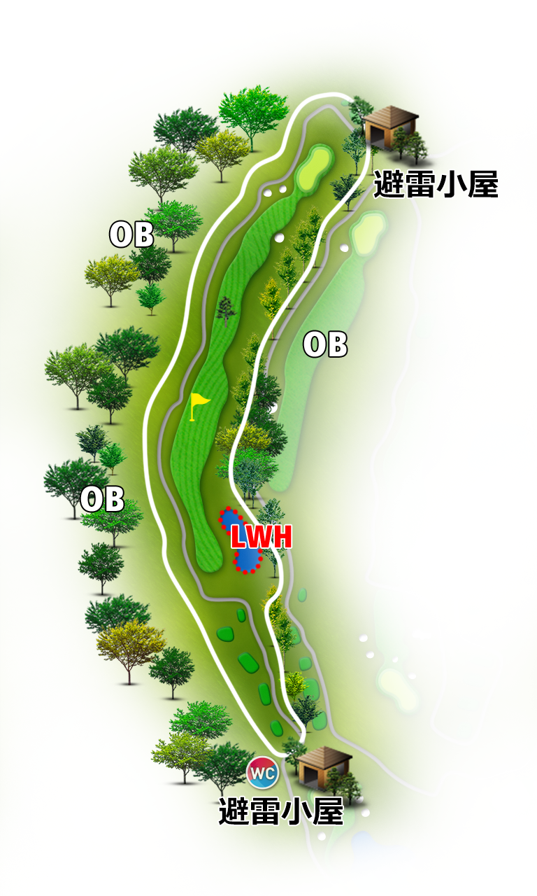 奈良名阪ゴルフクラブ 西4番ホール コース図