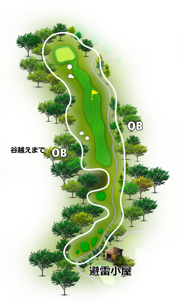 奈良名阪ゴルフクラブ 西5番ホール コース図