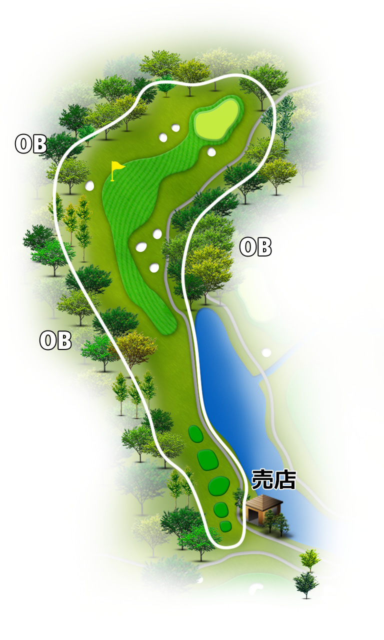 奈良名阪ゴルフクラブ 西7番ホール コース図