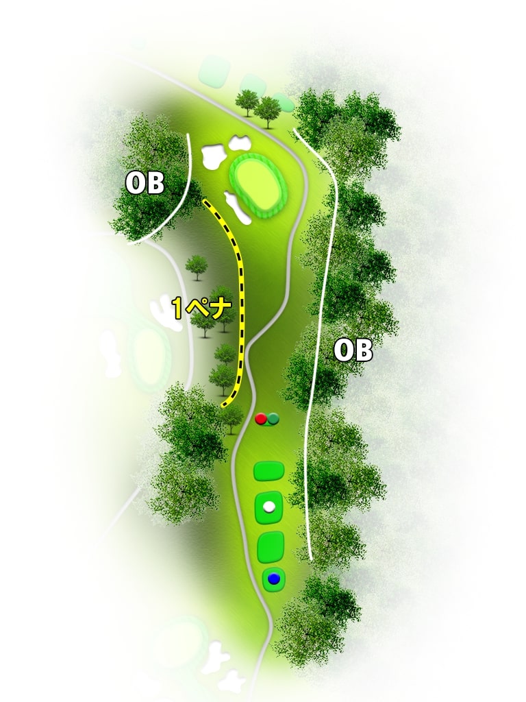 山形南カントリークラブ IN12番ホール コース図
