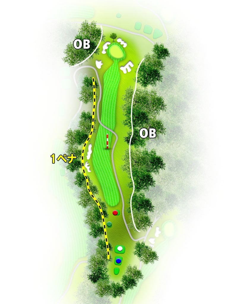山形南カントリークラブ IN14番ホール コース図
