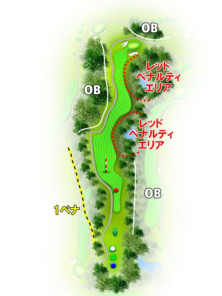 山形南カントリークラブ IN15番ホール コース図