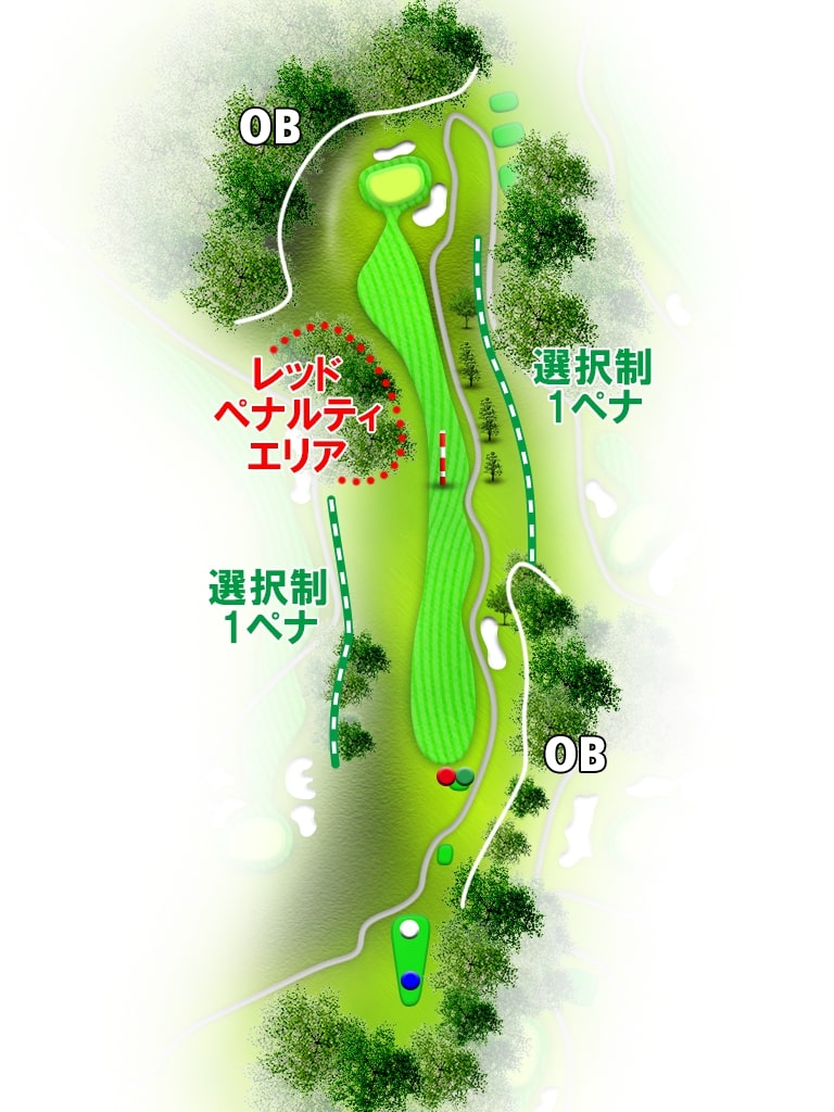 山形南カントリークラブ IN16番ホール コース図