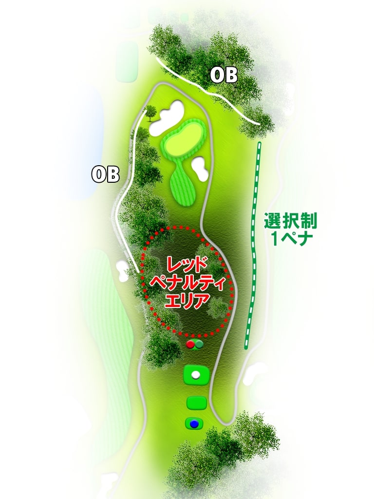 山形南カントリークラブ IN17番ホール コース図