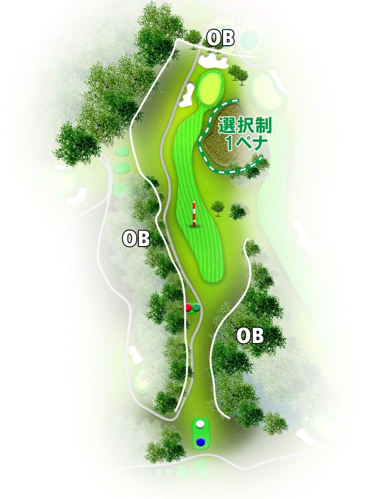 山形南カントリークラブ IN18番ホール コース図