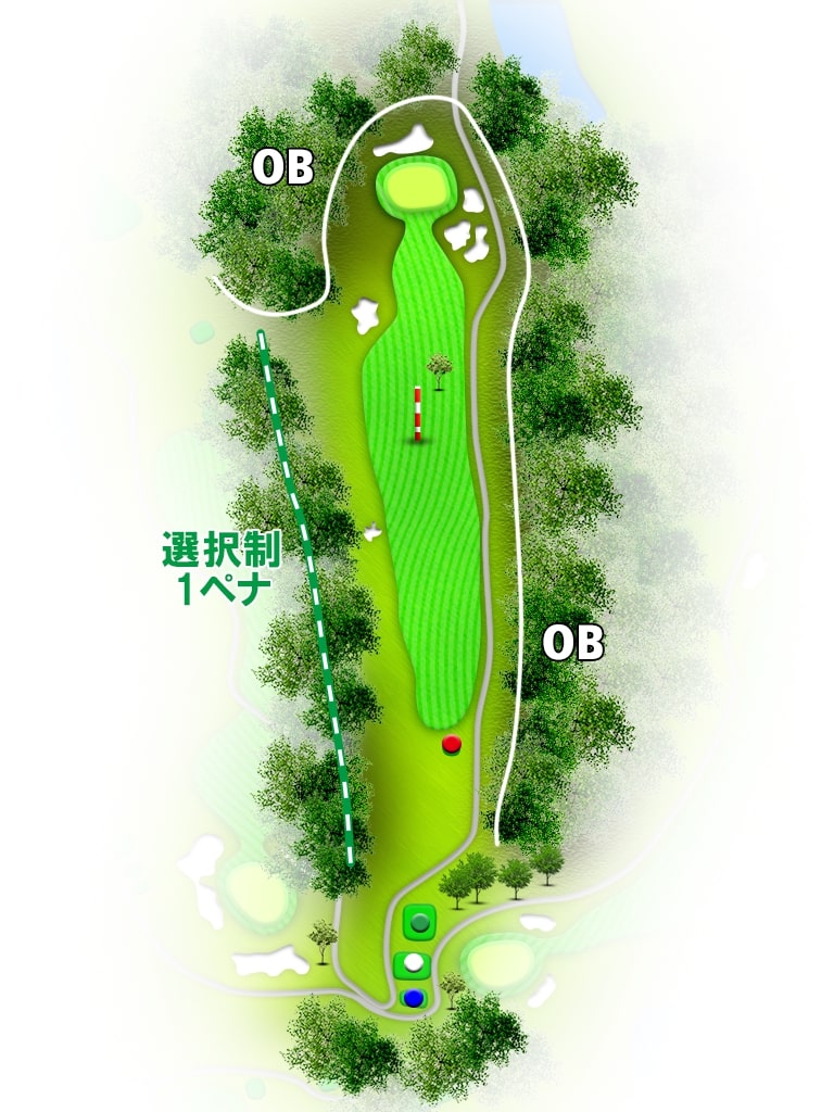 山形南カントリークラブ OUT3番ホール コース図