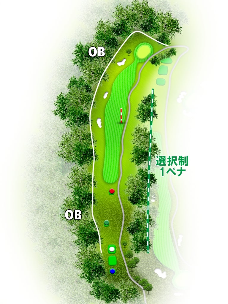 山形南カントリークラブ OUT5番ホール コース図
