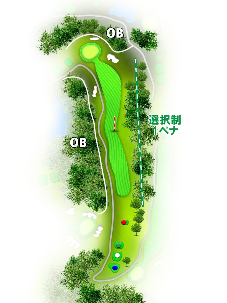 山形南カントリークラブ OUT6番ホール コース図