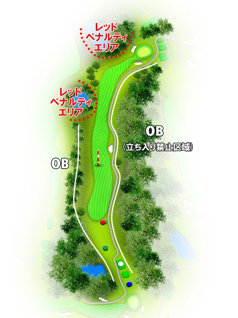 山形南カントリークラブ OUT7番ホール コース図