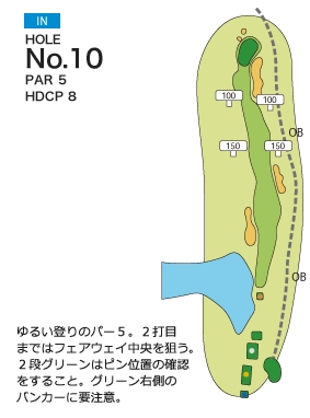 ピートダイゴルフクラブ ＶＩＰコース IN10番ホール コース図