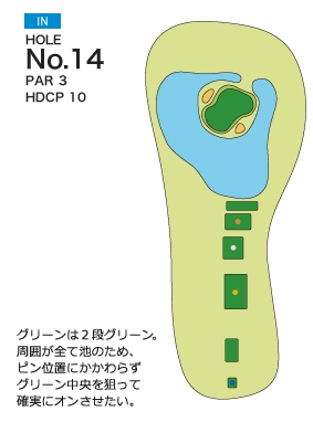 ピートダイゴルフクラブ ＶＩＰコース IN14番ホール コース図