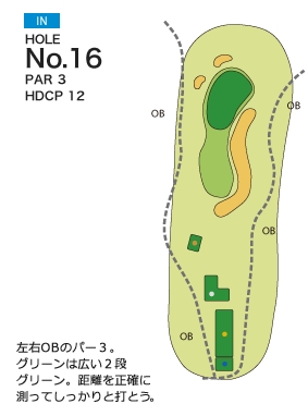 ピートダイゴルフクラブ ＶＩＰコース IN16番ホール コース図