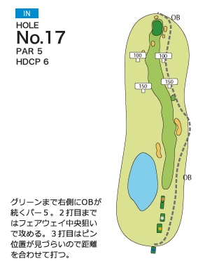ピートダイゴルフクラブ ＶＩＰコース IN17番ホール コース図