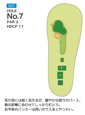 ピートダイゴルフクラブ ＶＩＰコース OUT7番ホール コース図