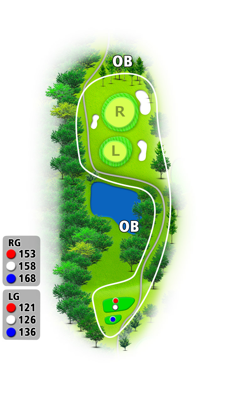 加茂カントリークラブ（京都府） 西OUT8番ホール コース図