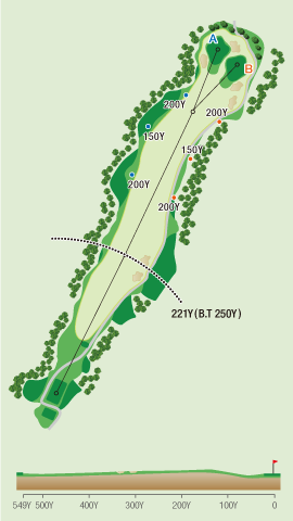 泉パークタウンゴルフ倶楽部 IN18番ホール コース図