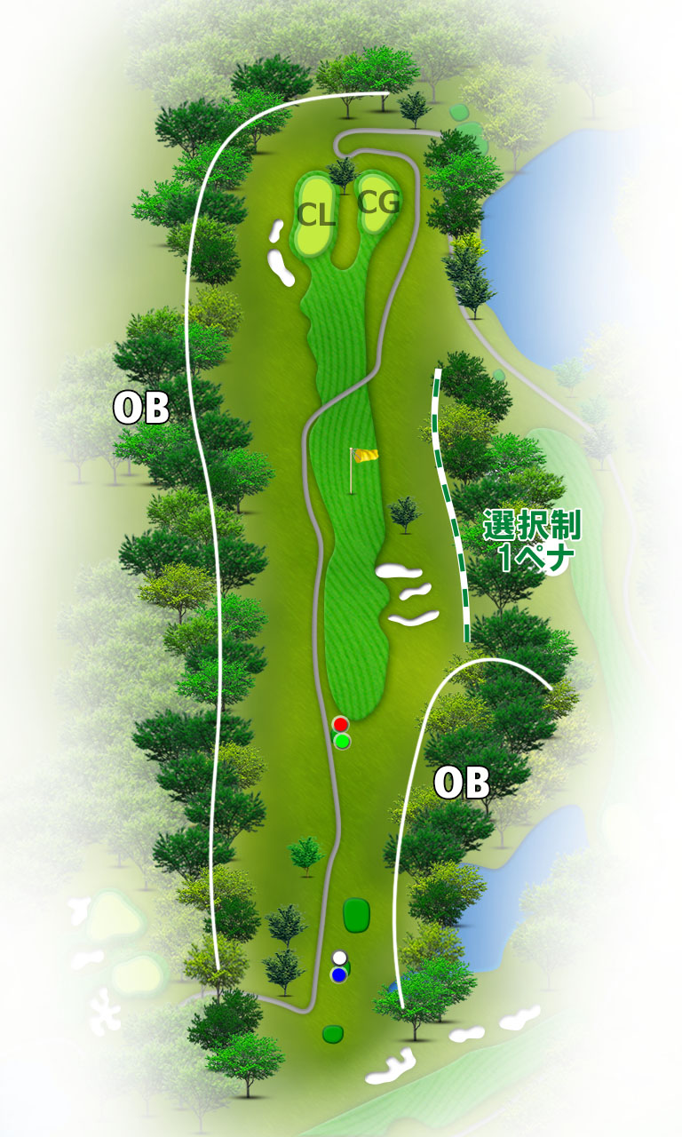 スカイウェイカントリークラブ IN16番ホール コース図
