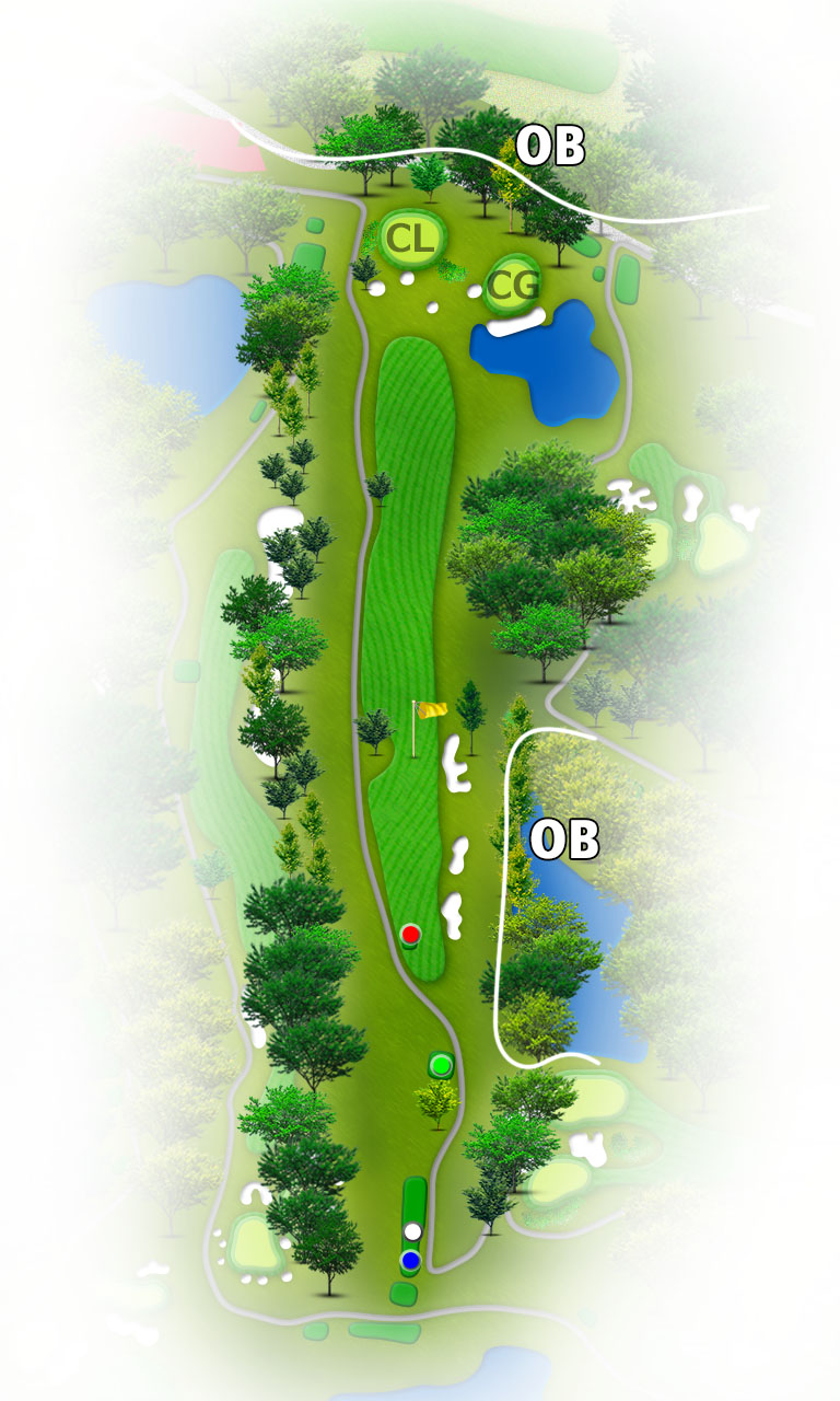 スカイウェイカントリークラブ IN18番ホール コース図