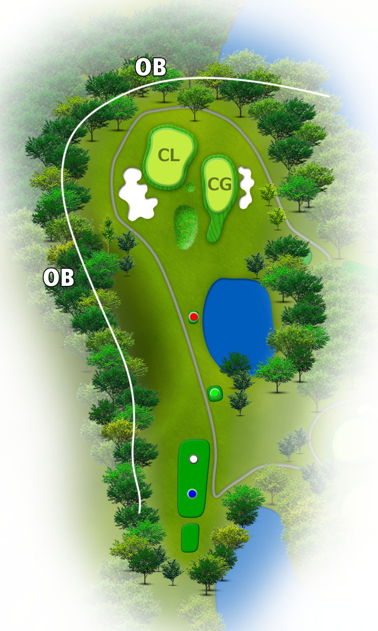 スカイウェイカントリークラブ OUT3番ホール コース図