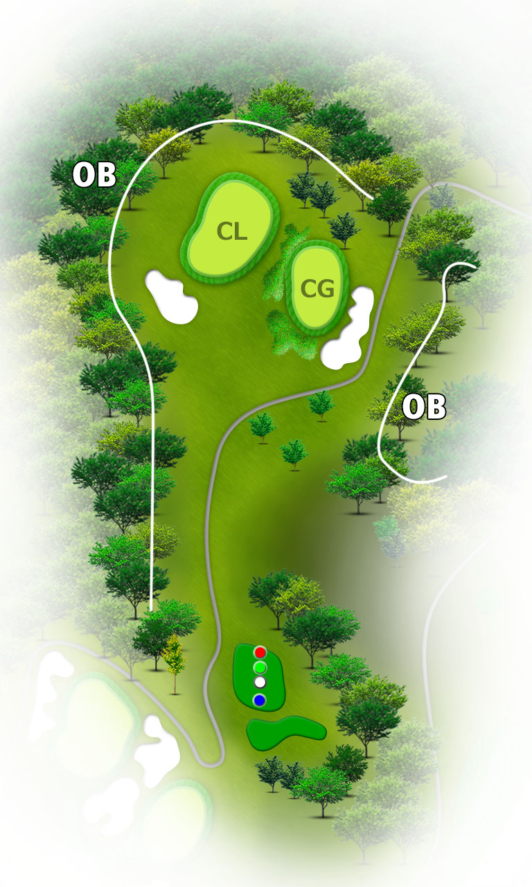 スカイウェイカントリークラブ OUT6番ホール コース図