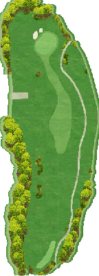 北海道ゴルフ倶楽部 ライオンコースOUT1番ホール コース図