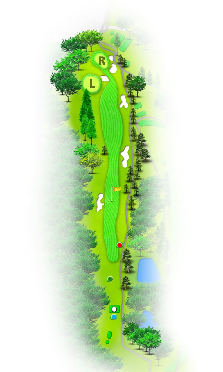 奈良の杜ゴルフクラブ OUT9番ホール コース図