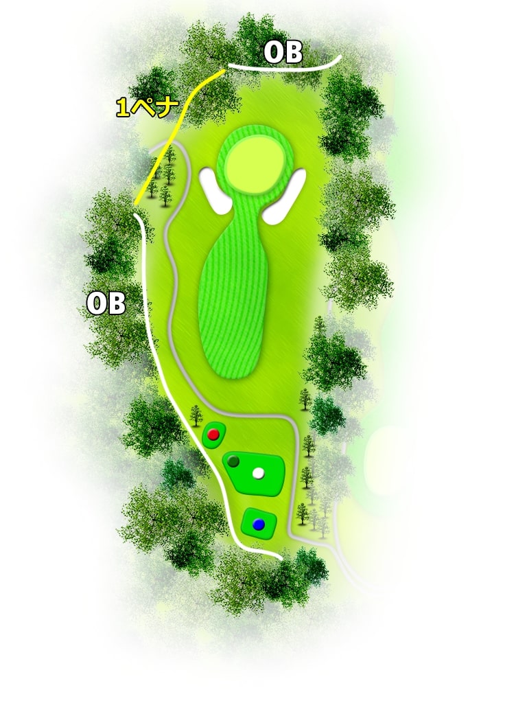 アゼリアヒルズカントリークラブ in12番ホール コース図