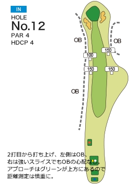 新千歳カントリークラブ ハマナスIN12番ホール コース図