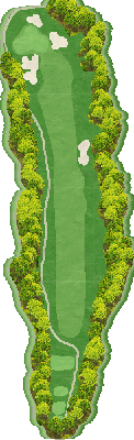 よみうりカントリークラブ OUT1番ホール コース図