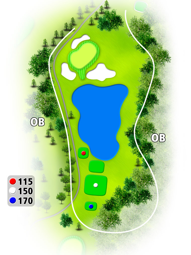 名松・ゴルフクラブ IN11番ホール コース図