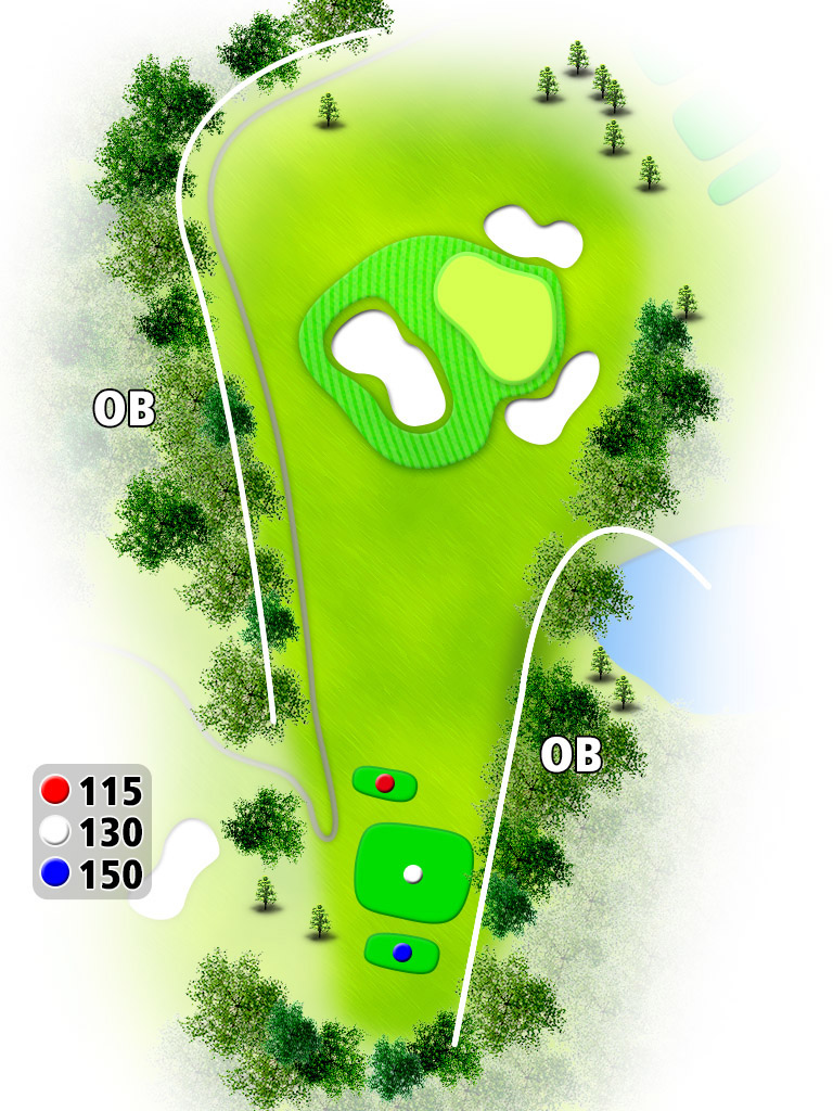 名松・ゴルフクラブ OUT7番ホール コース図