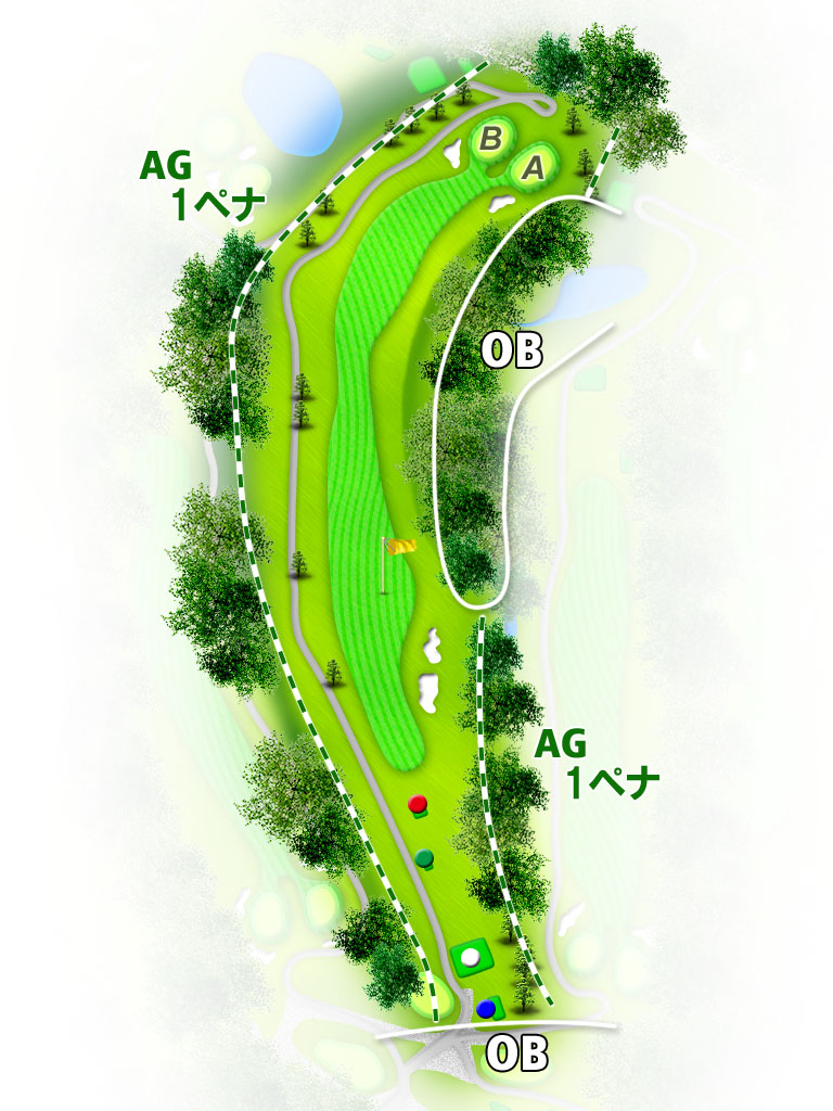十里木カントリークラブ IN10番ホール コース図
