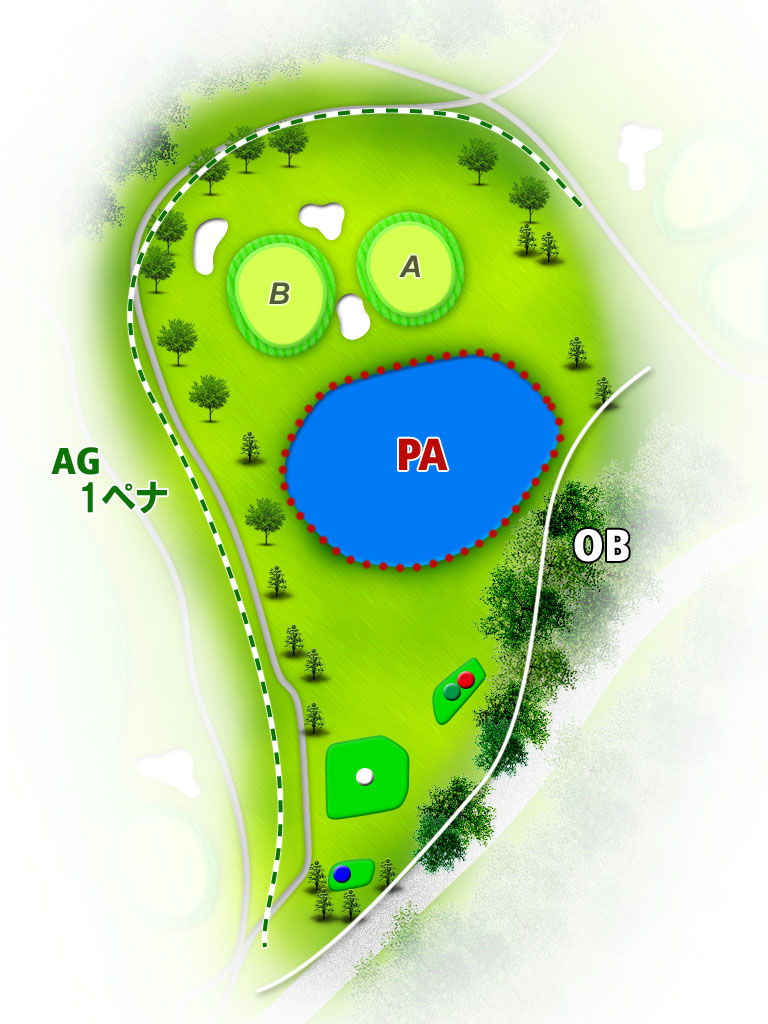 十里木カントリークラブ IN11番ホール コース図