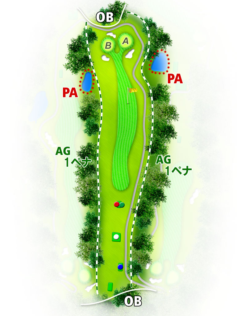 十里木カントリークラブ IN13番ホール コース図