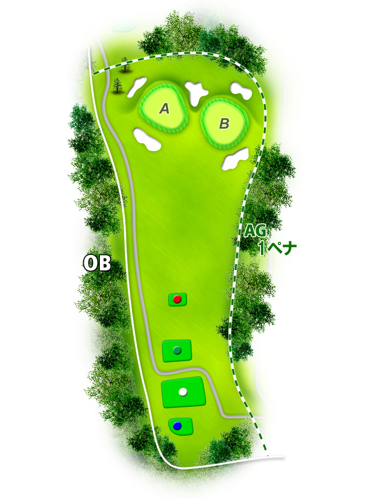 十里木カントリークラブ IN15番ホール コース図