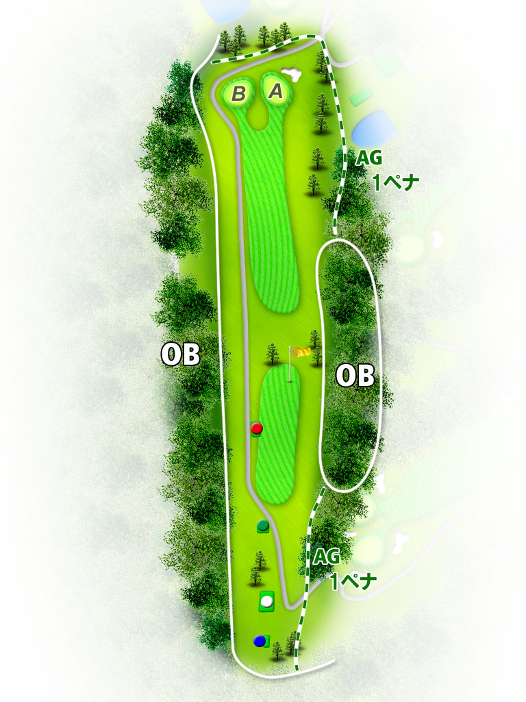 十里木カントリークラブ IN17番ホール コース図