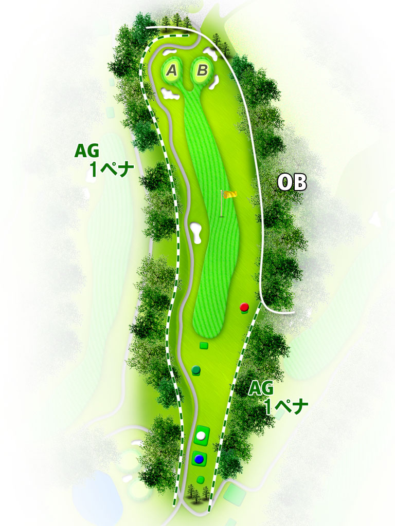 十里木カントリークラブ IN18番ホール コース図