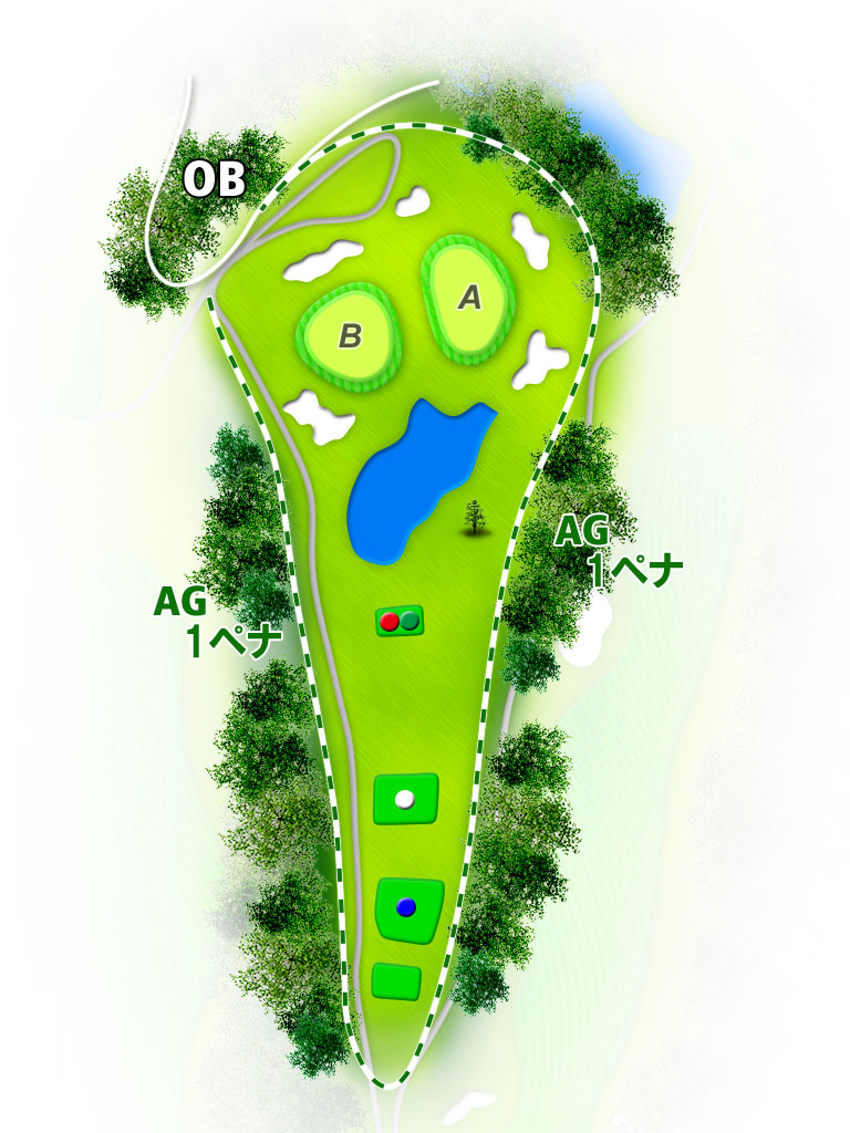十里木カントリークラブ OUT4番ホール コース図
