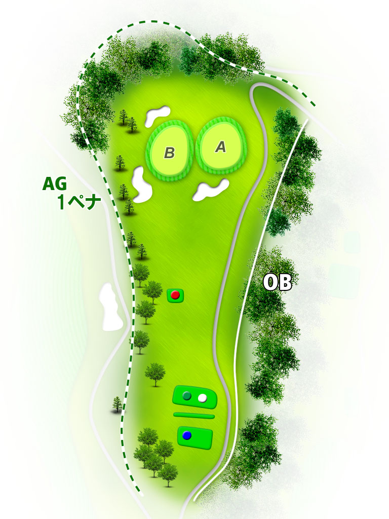 十里木カントリークラブ OUT7番ホール コース図