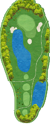ジャパンビレッジゴルフ倶楽部 西8番ホール コース図