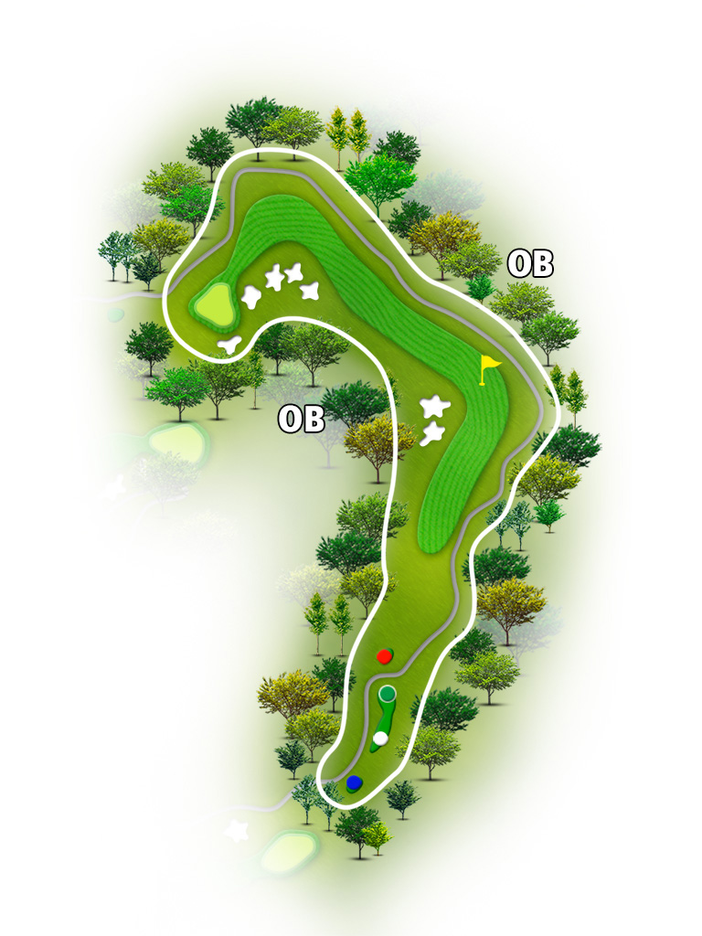 朝宮ゴルフコース OUT5番ホール コース図