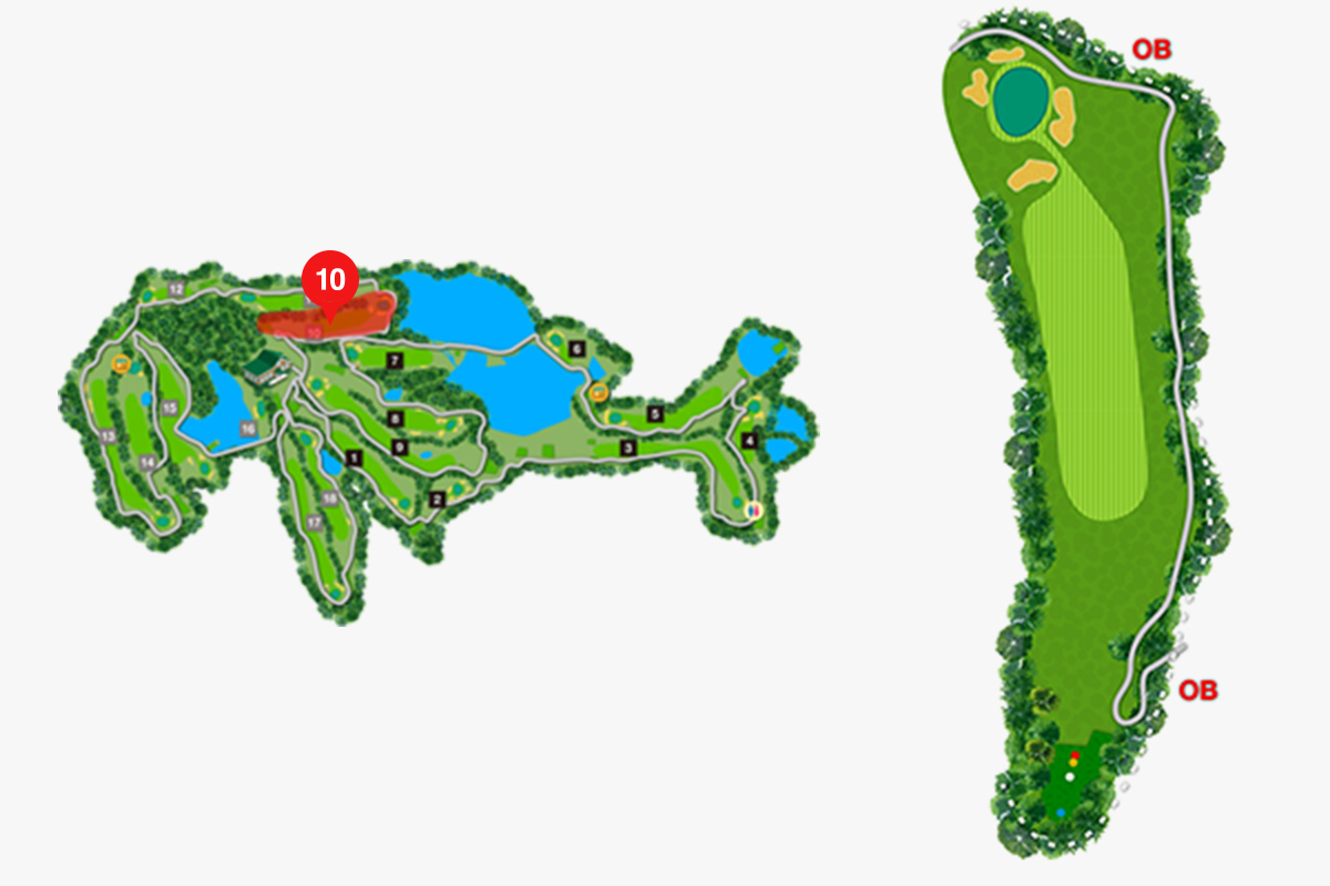 相生カントリー倶楽部 IN10番ホール コース図
