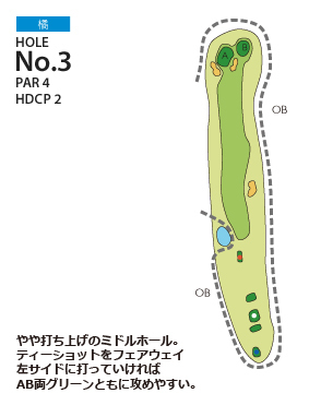 宮崎国際ゴルフ倶楽部 橘3番ホール コース図
