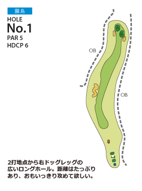 宮崎国際ゴルフ倶楽部 霧島1番ホール コース図