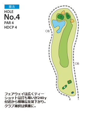 宮崎国際ゴルフ倶楽部 霧島4番ホール コース図